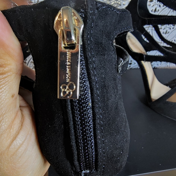 JESSICA SIMPSON Black Suede leather Stiletto Heels - size 6.5 - 4 inch - Picture 3 of 7
